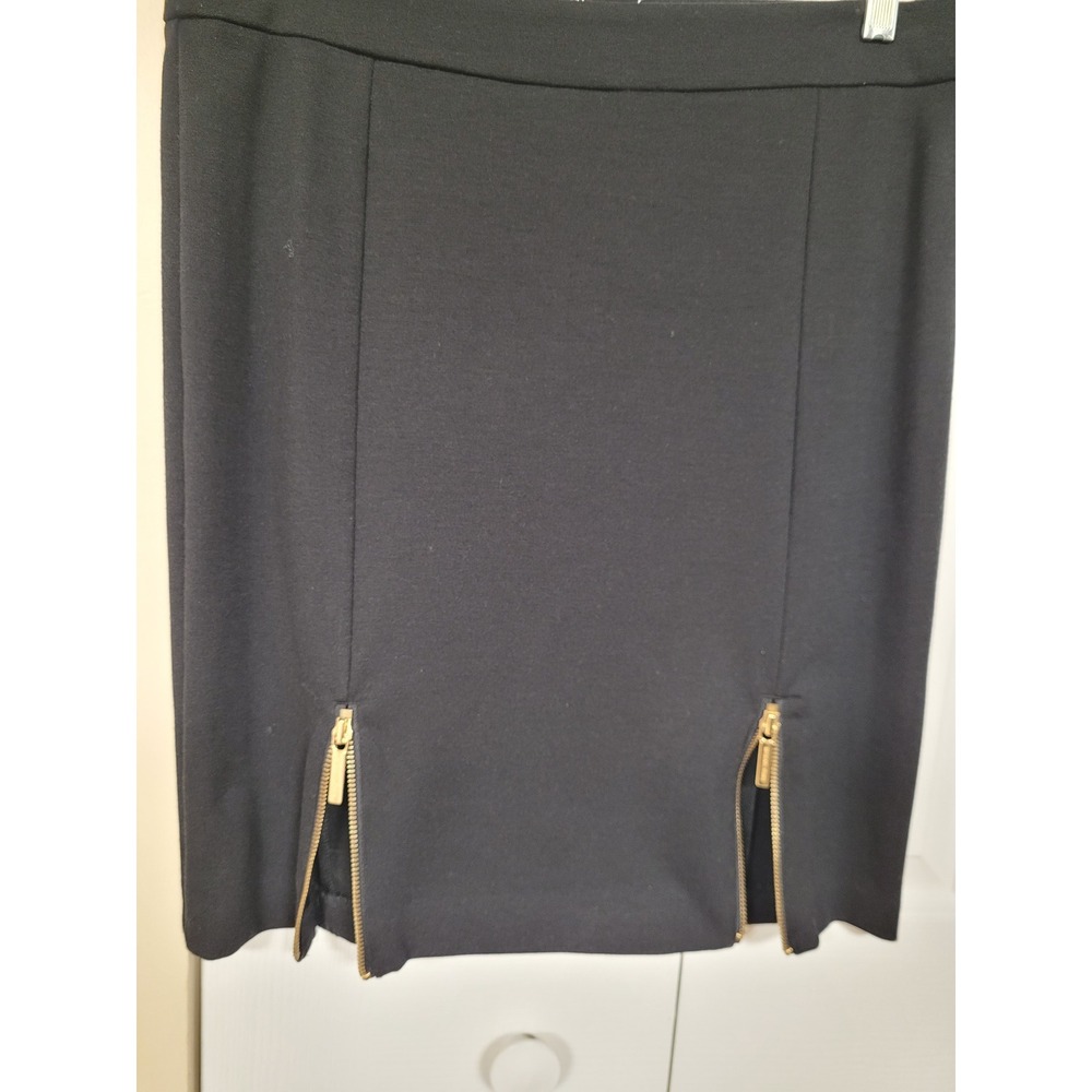 Michael Kors Skirt and Ellen Tracy Top Set Black Gold Zipper Accents Size 8 M - Picture 3 of 9